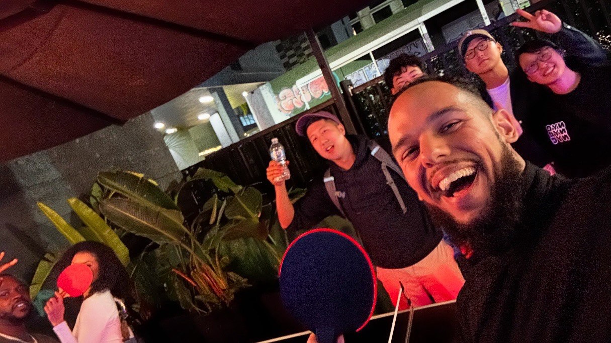 Indoor community ping pong tournament